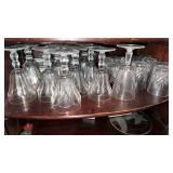 2 sets of glasses, water goblets, Antique cut