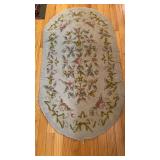 Small oval hooked rug, couple ware spots,