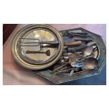 Antiques, silver plate group lot, includes a