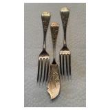 3 sterling silver 925 pieces, two matched forks