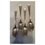 4 sterling silver Fairfax teaspoons, set of six