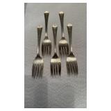 5 sterling silver Fairfax salad forks , set of 5