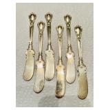6 sterling silver 925 Chantilly  knives , set of