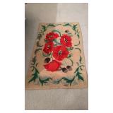 Small vintage hooked rug, with orange California
