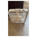 Galaxy brand box fan with three speeds, plastic