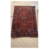 Small Antique Persian carpet rug bright colors
