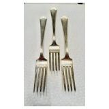 3 sterling silver Fairfax dinner forks , set of 3