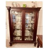 Antique Empire mahogany China cabinet, two full