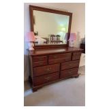 Vintage solid Cherry wood dresser, 6 drawer