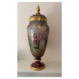Antique 1890s hand-painted porcelain vase urn