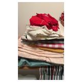 Collection of vintage tablecloths, green check,