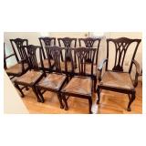 Matched set 8 Antique Chippendale dining chairs,