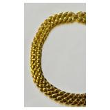 Vintage costume, gold, mesh, choker, necklace,