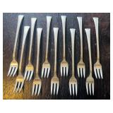 Set of 11 Sterling silver 925 cocktail forks or 3