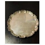 Antique English sterling silver salver tray,