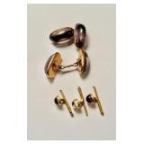 Antique 14 K gold and amethyst cufflinks and 3