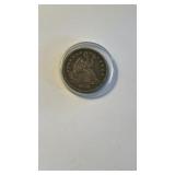 1839 US silver halftime, seated liberty, no