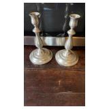 Pair of Kirk Stieff pewter candlesticks that