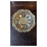 Antique solid sterling silver Taza footed tray
