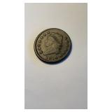 1814 large one cent US coin, liberty bust, off