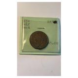 1834 US half cent coin, marked XF, extra fine