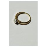 Antique 14 K gold diamond ring ,