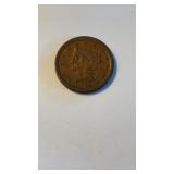 1849 US one cent coin, double profile Error Coin