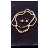 Antique strand ofI double knotted, 16 inch