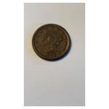 1853 US half cent copper Coin, nice clear design