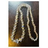Antique cut Crystal glass bead necklace,