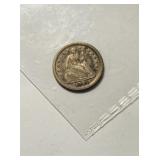 1844 US silver half dime , marked VF Very Fine ,