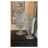 2 Irish Waterford, cut crystal flower vases, no
