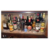 Contents of the liquor cabinet, includes about 20