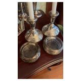 Pair of sterling silver candlesticks by toll