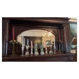 4 pair of candlesticks, Antique cut Amber yellow