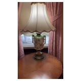 Vintage 1950s large ceramic base form table lamp,