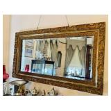 Large antique gold framed wall mirror, original