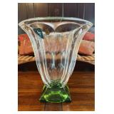 Extra large cut crystal glass vase with a clear