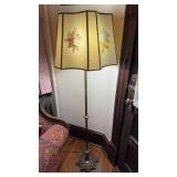 Antique copper metal floor lamp, with a vintage