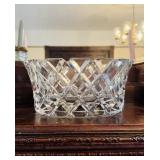 Orrefors cut Crystal basket weave bowl, signed