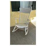 Large antique wood, rocking chair, painted white,