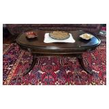 Vintage oval coffee table, with a shelf below,