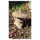 Small three-piece concrete Japanese lantern