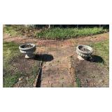 2 matching Concrete planters, out on the main
