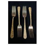 4 Alvin Sterling silver 925 forks, hallmarked