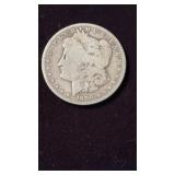 1890 o mint , US Morgan silver dollar coin