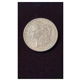 1890 US silver Morgan dollar coin