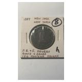 1837 New York boots and shoe token, for PBNS