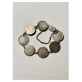 Victorian 1880s love token bracelet, 7 seven US