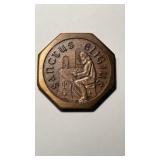 octagonal brass medal honoring Saint Eligius, the